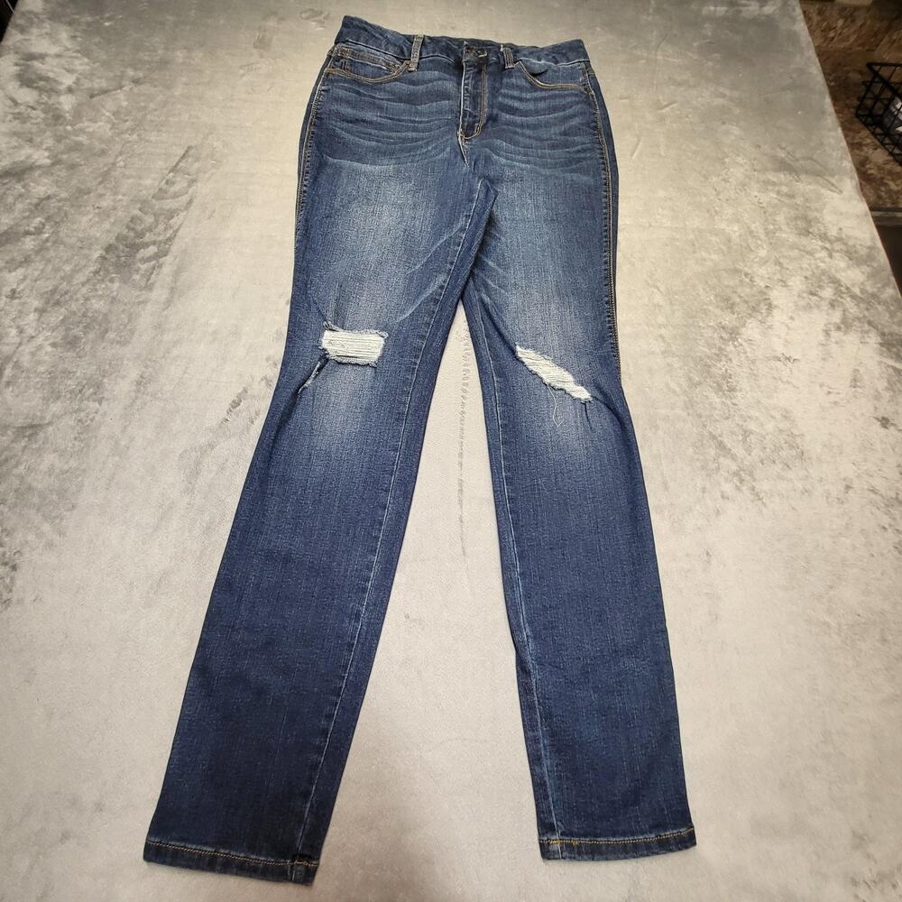 REWASH Jeans‎ Womens 29 Blue Medium Wash Straight Mid Rise Distressed